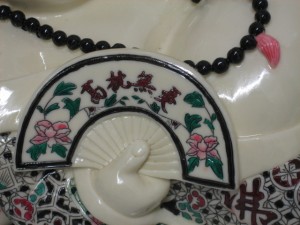 Happy Buddha statues with fan - Image 3