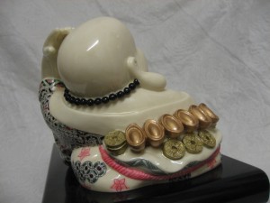 Happy Buddha statues with fan - Image 5