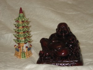 6" red happy buddha